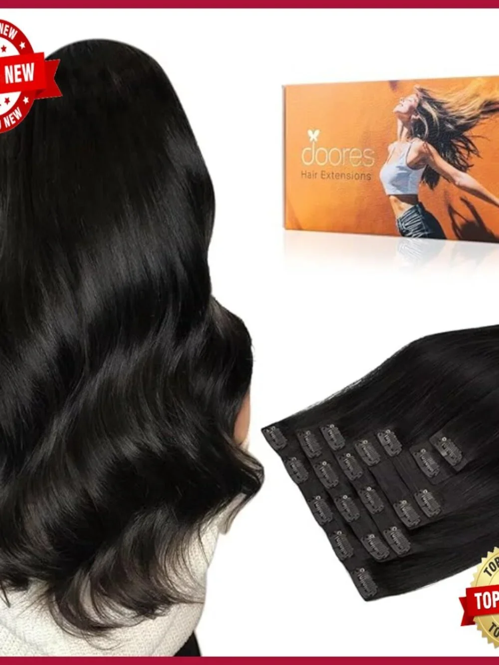 18 Inch Clip In Hair Extensions 130g 7pcs Remy Seamless Invisible Edge